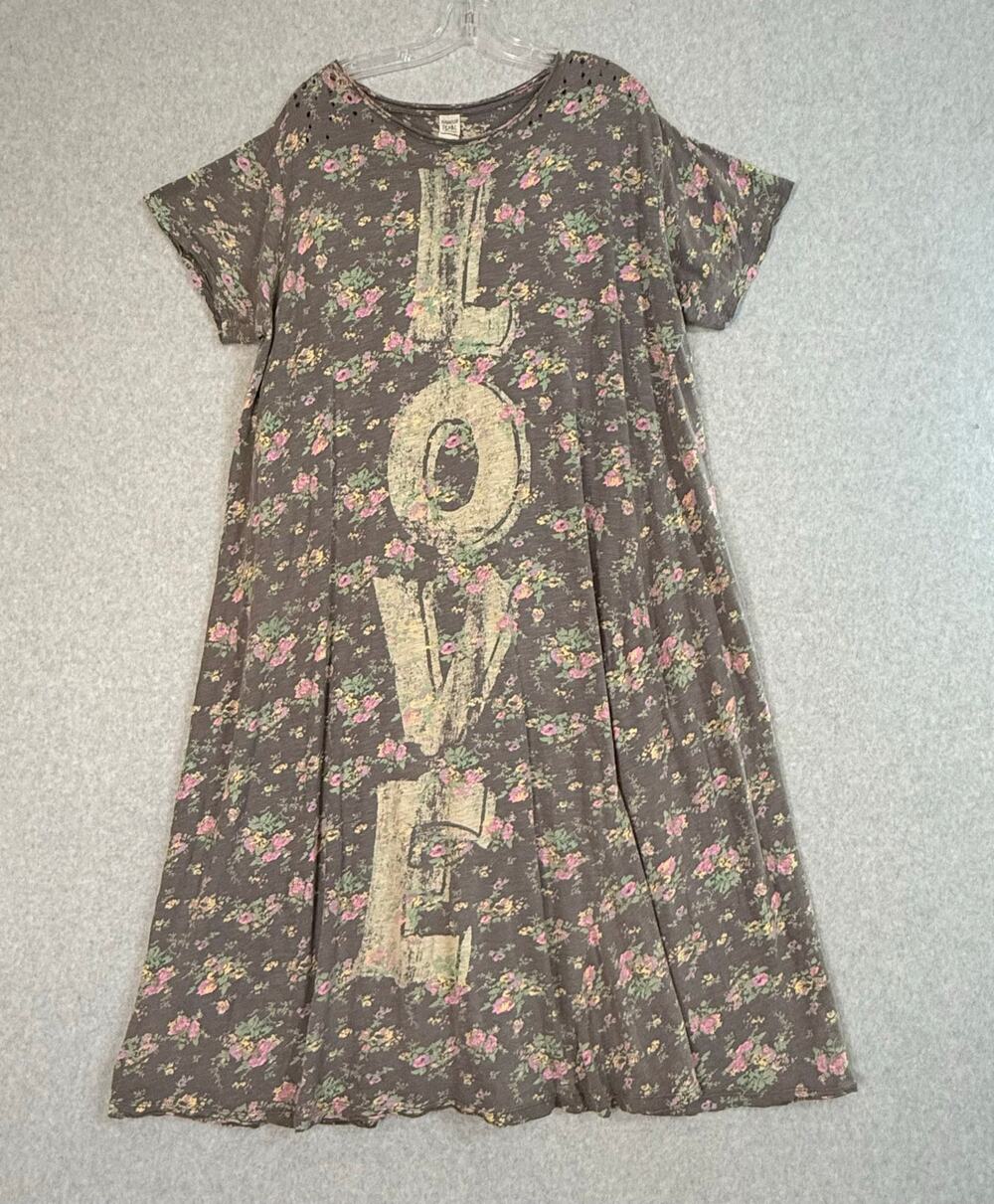Magnolia Pearl Circus LOVE Tee Dress Size O/S Bohemian Casual Relaxed Distressed